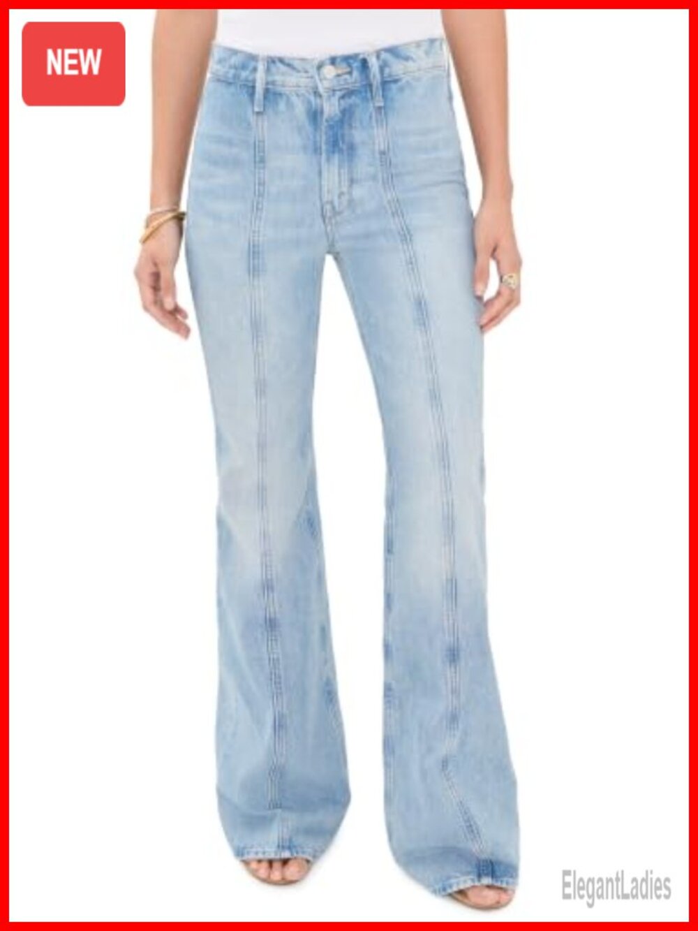 The Seamed Doozy Heel Mid Rise Denim Jeans